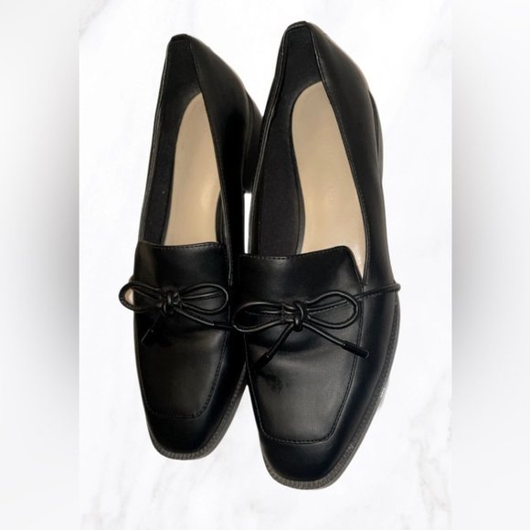 Charles & Keith vegan leather bow Professional Career Office Work loafer flats 5 - Picture 1 of 3